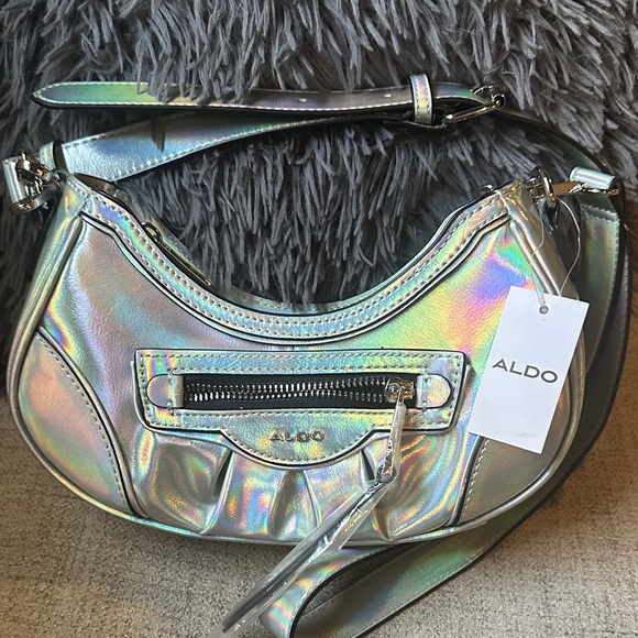 Aldo Iridescent Silver Shoulder Bag - Picture 1 of 4